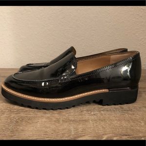 Franco Sarto Patent Black Loafer